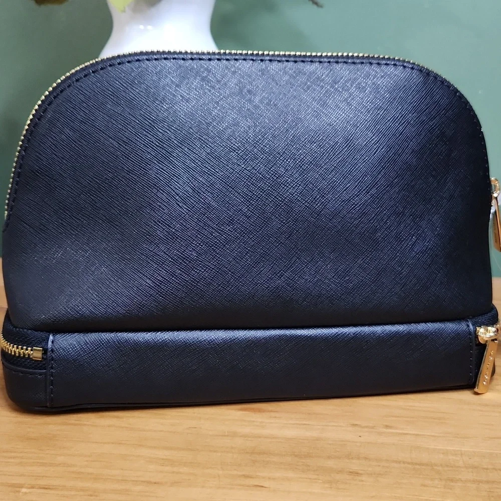 Michael Michael Kors Black Leather Travel/Cosmetic Pouch NWT